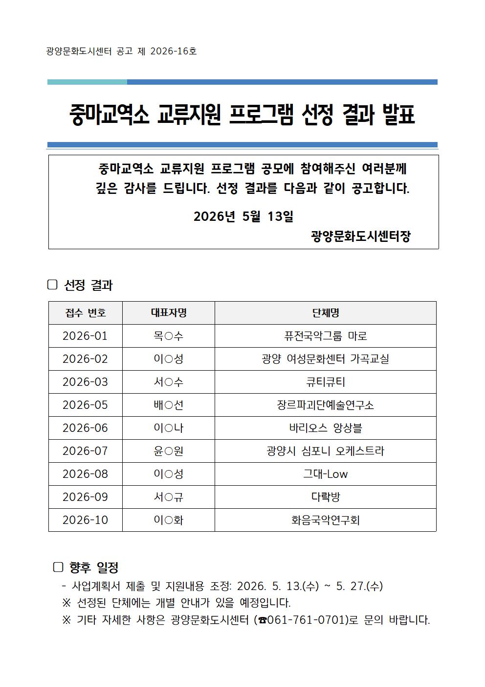 (교역소26-13) 중마교역소 교류지원 프로그램 공모 심사결과 및 최종발표(선정결과 공고문)001.jpg